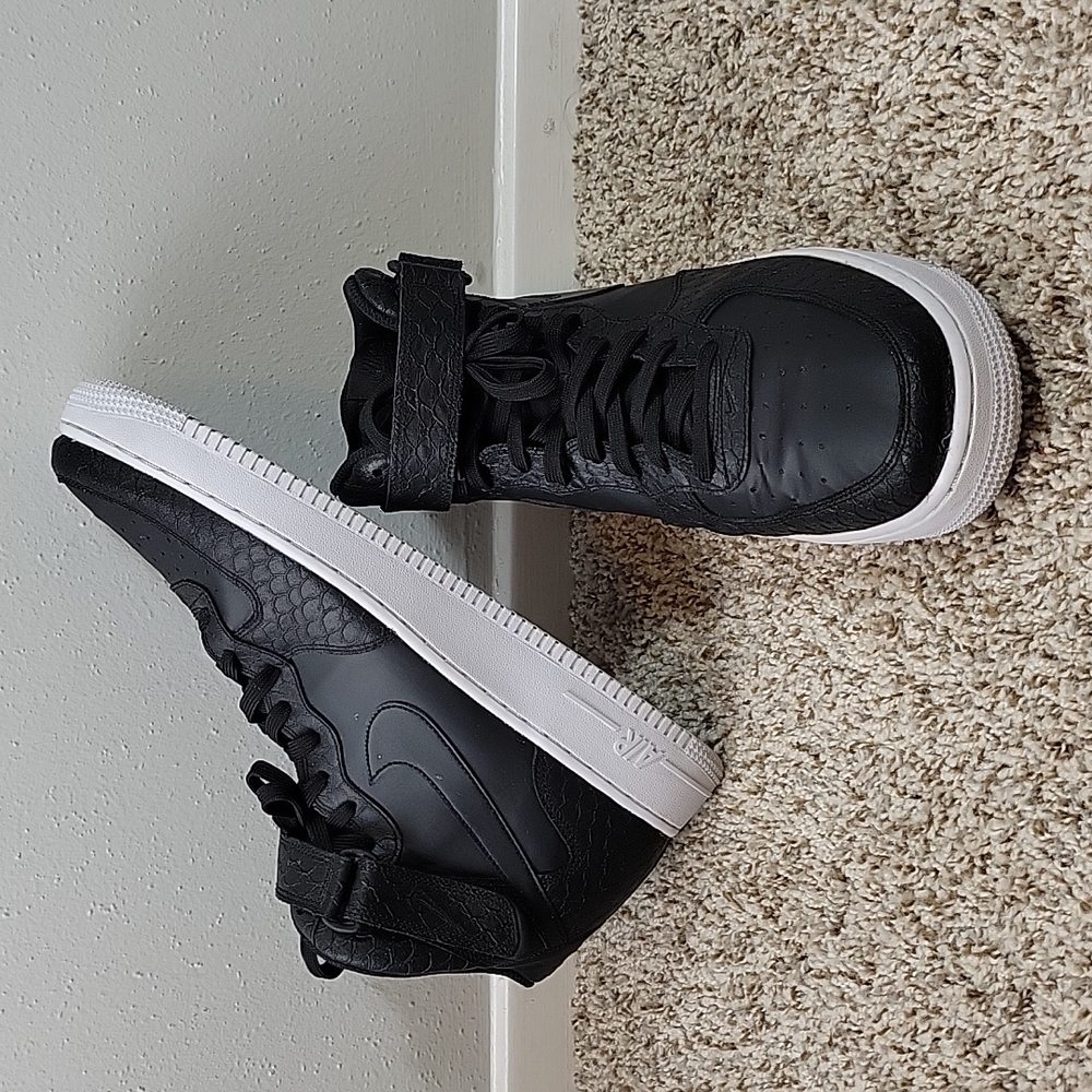 Nike Air Force 1 Mid 07 Black Snakeskin Sz 13 Men 804609-003